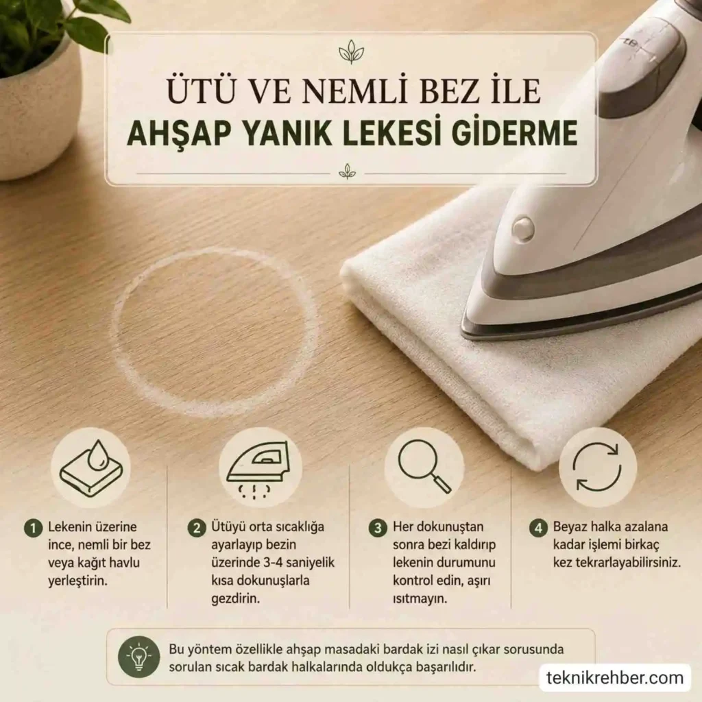 Ahşap masada sıcak bardak lekesi nasıl çıkar?