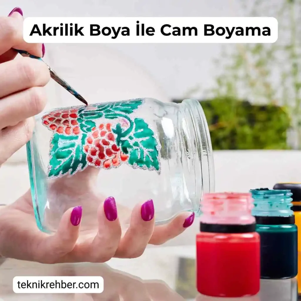 Akrilik boya ile cam boyama.