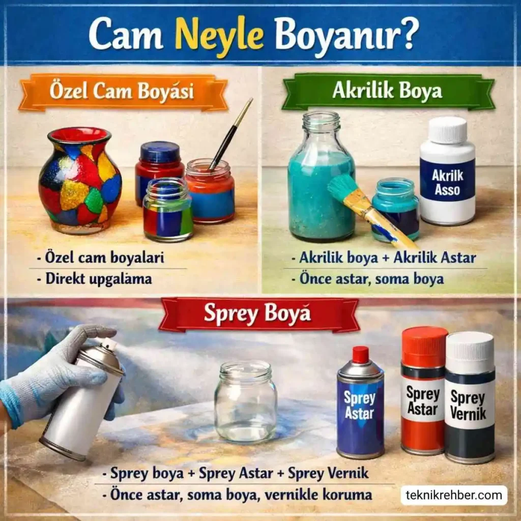 Cam neyle boyanır?