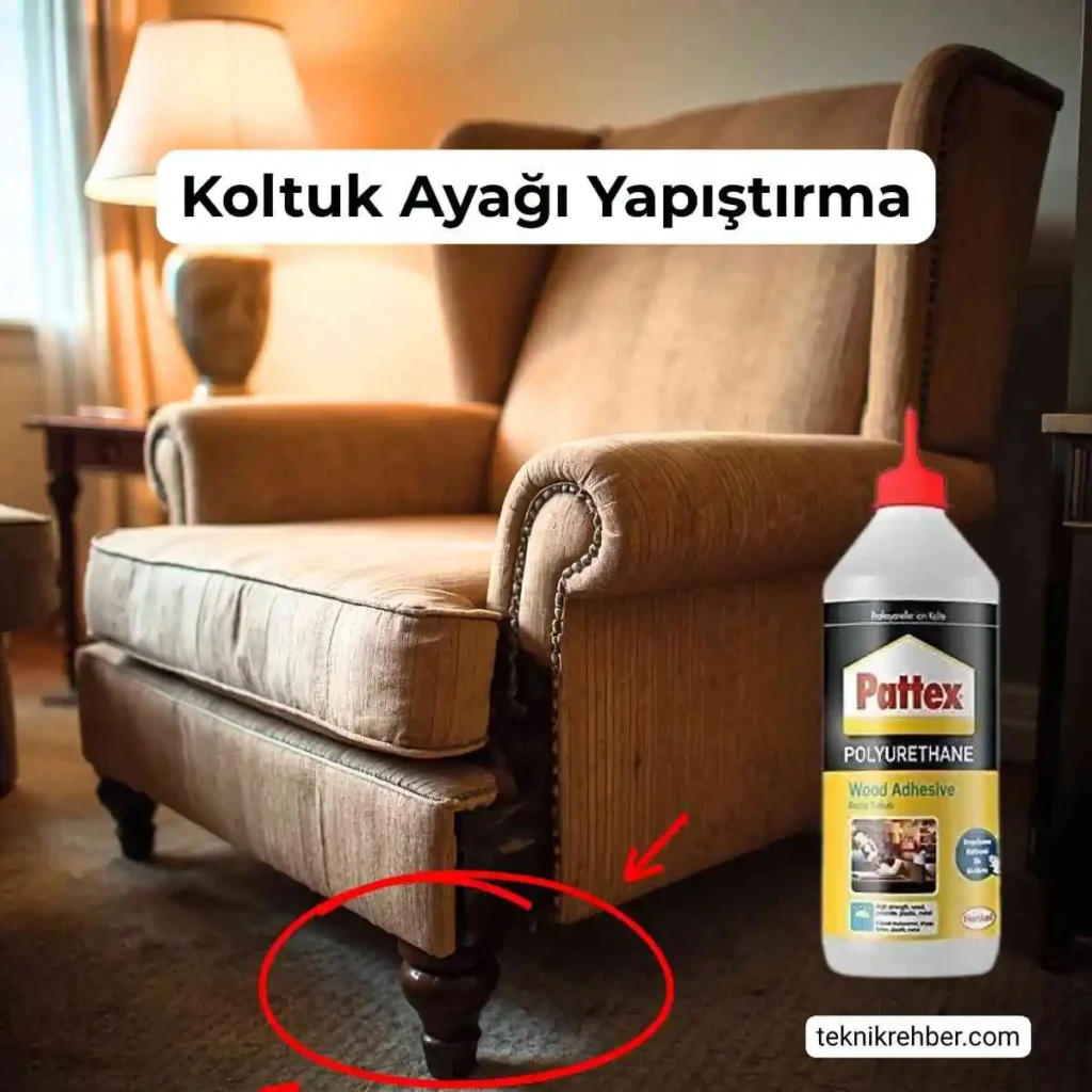 Ahşap Koltuk Ayak Tamiri ve Sandalye Ayağı Yapıştırma 2 poliuretan tutkal ile koltuk ayagi yapistirma 1