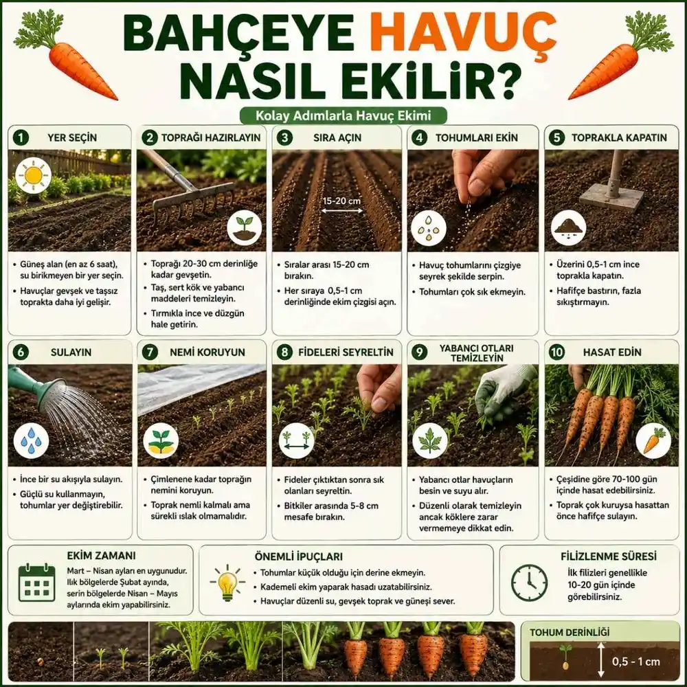 Havuç Ne Zaman Ekilir, Havuç Nasıl Ekilir? 5 Bahçeye havuç nasık ekilir?