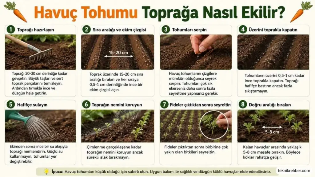 Havuç Ne Zaman Ekilir, Havuç Nasıl Ekilir? 4 Havuç tohumu toprağa nasıl ekilir?
