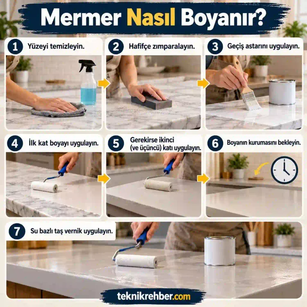 Mermer Boyama: Mermer Neyle, Nasıl Boyanır? Boyası Var Mı? 3 Mermer nasıl boyanır?