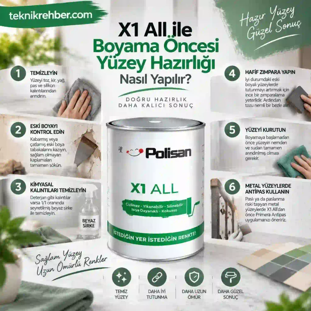Polisan x1 all yüzey hazırlığı.