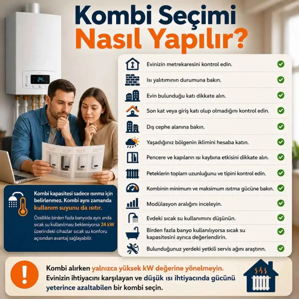 Metrekareye Göre Kombi Hesaplama: Kaçlık Kombi Almalısınız? 3 Kombi seçimi