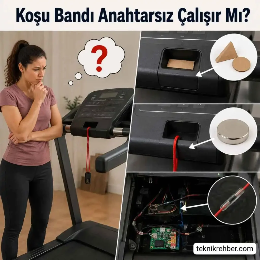 Koşu Bandı Emniyet Anahtarı Yerine Ne Kullanılır? Anahtarsız Çalıştırma 3 Koşu bandı anahtarsız çalışır mı?