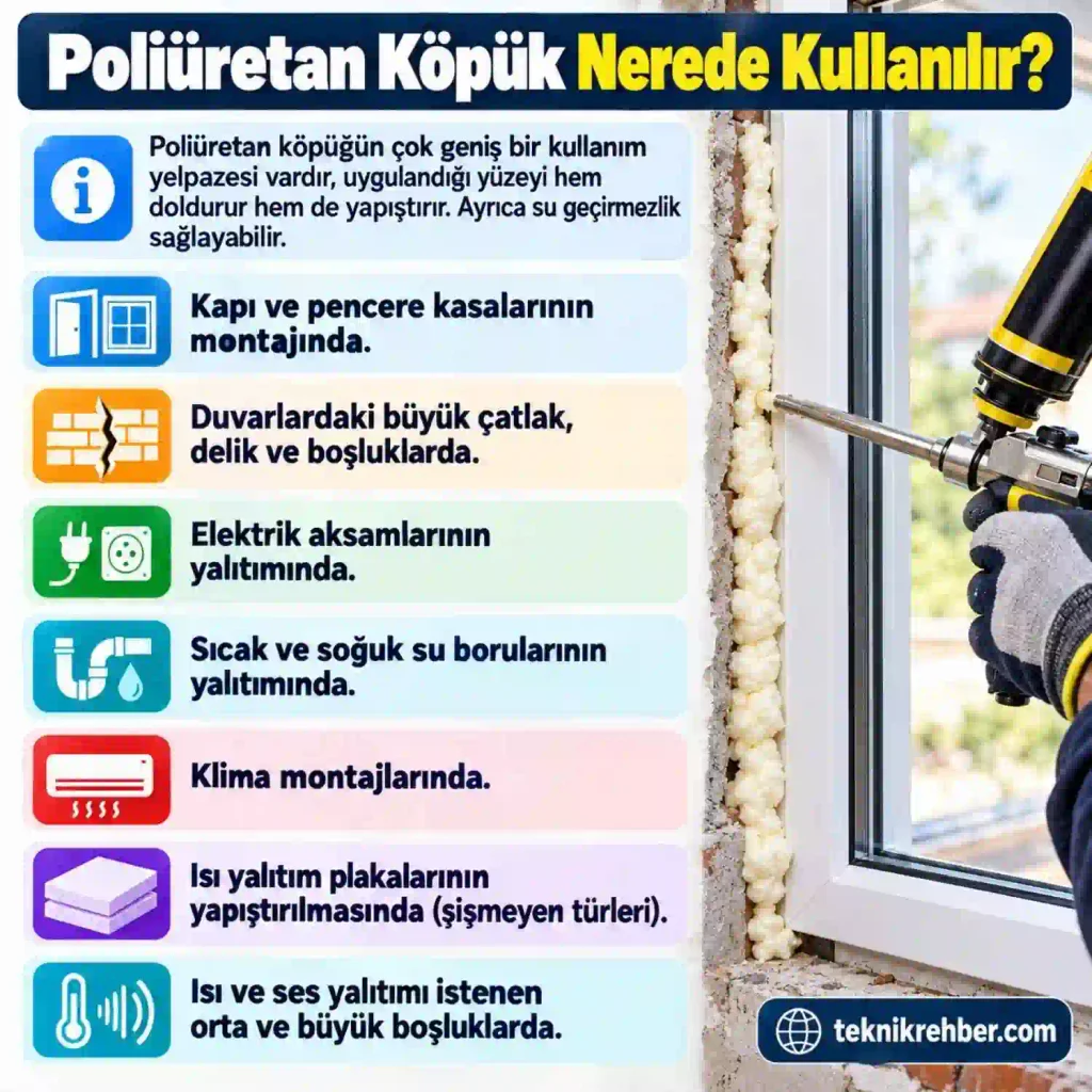 Poliüretan köpük nerede kullanılır?