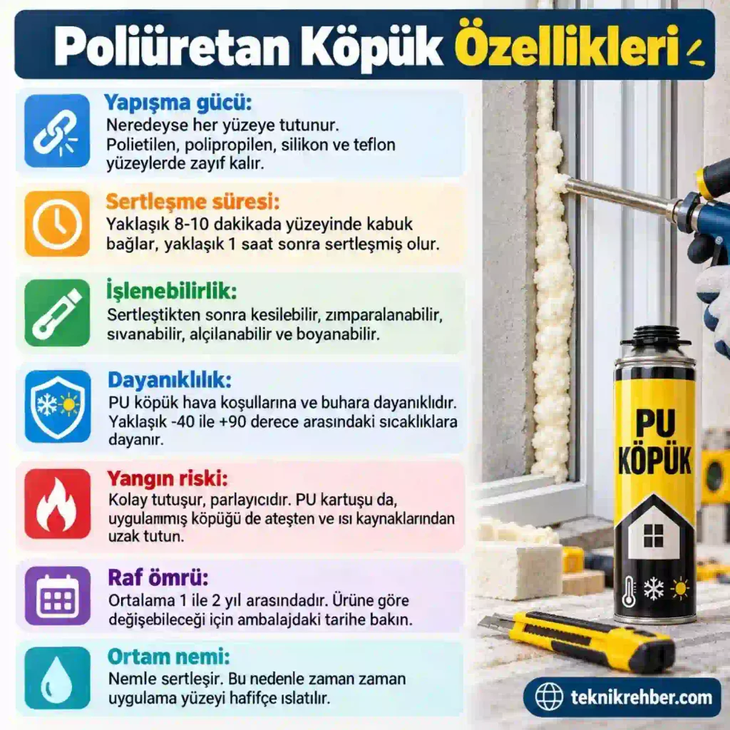 Poliüretan köpük özellikleri.