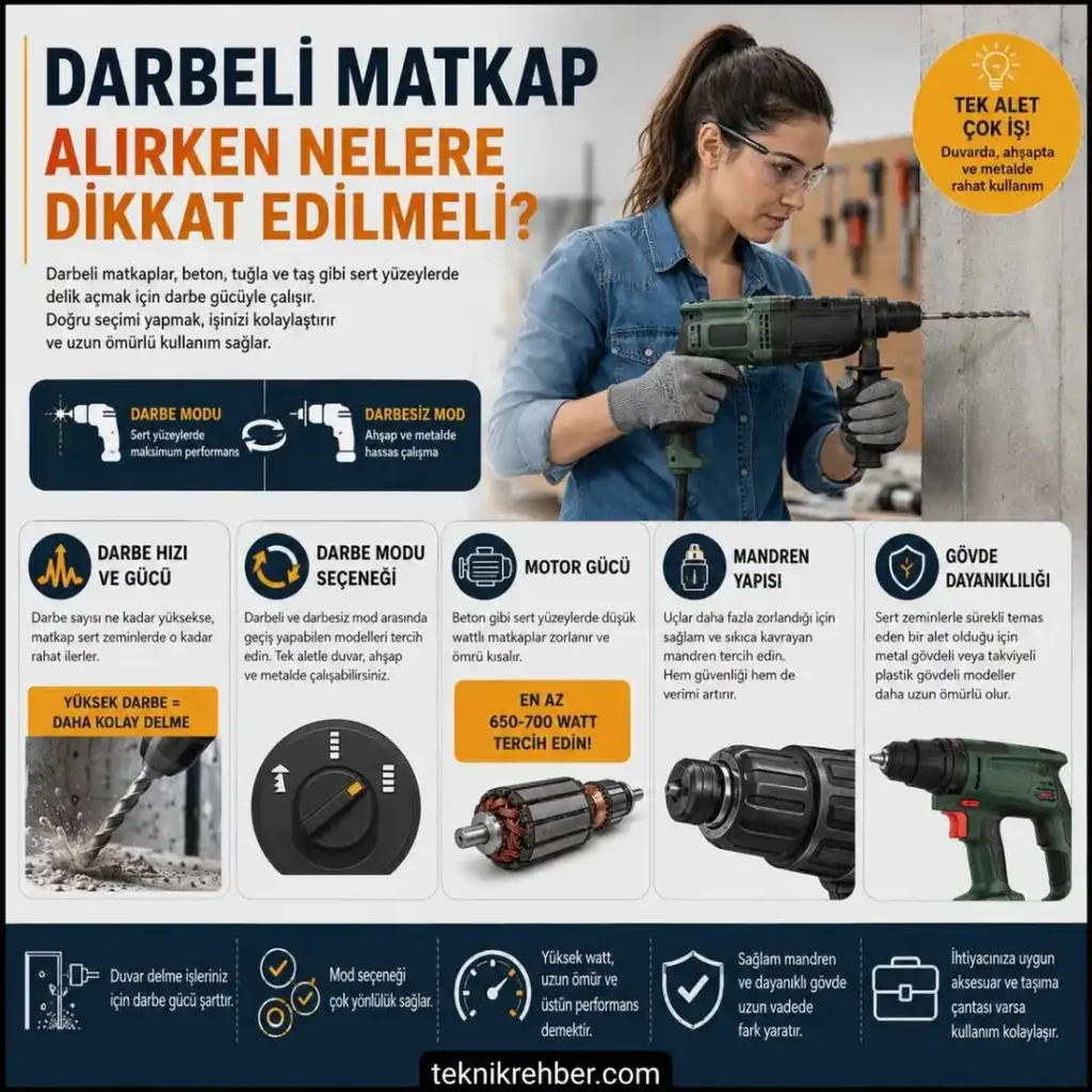 Matkap Alırken Nelere Dikkat Edilmeli? Darbeli ve Şarjlı Matkaplar Dahil 3 Darbeli matkap alırken nelere dikkat edilmeli?