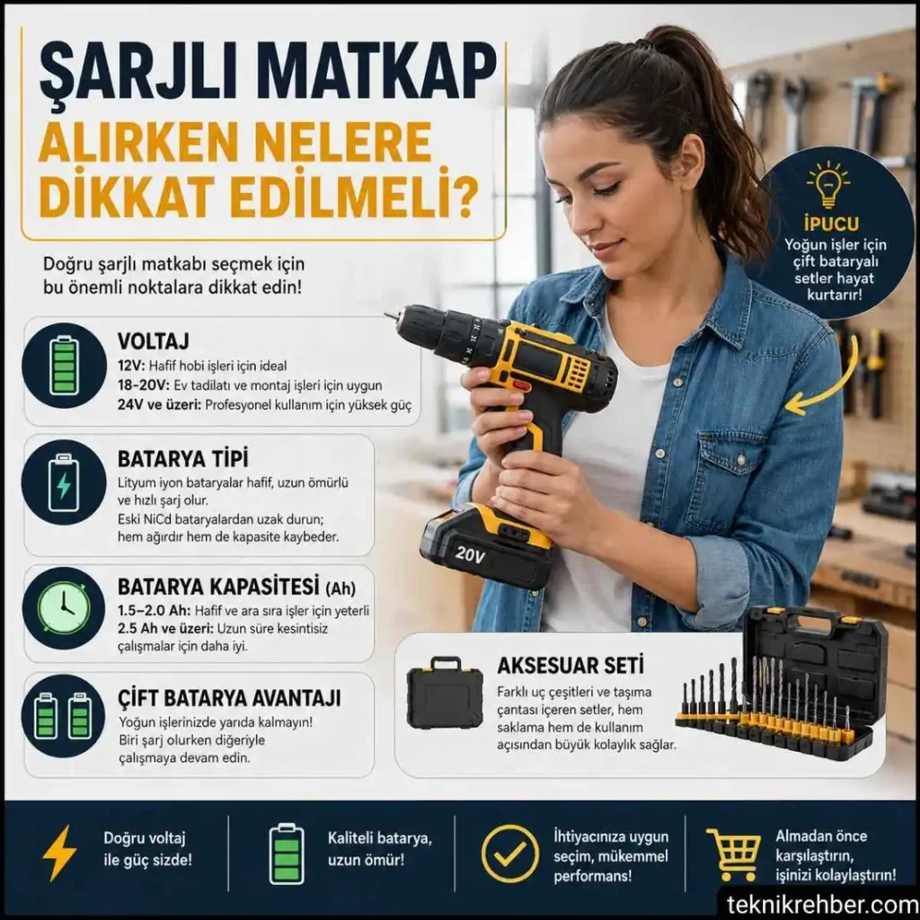 Matkap Alırken Nelere Dikkat Edilmeli? Darbeli ve Şarjlı Matkaplar Dahil 2 sarjli matkap alirken nelere dikkat edilmeli