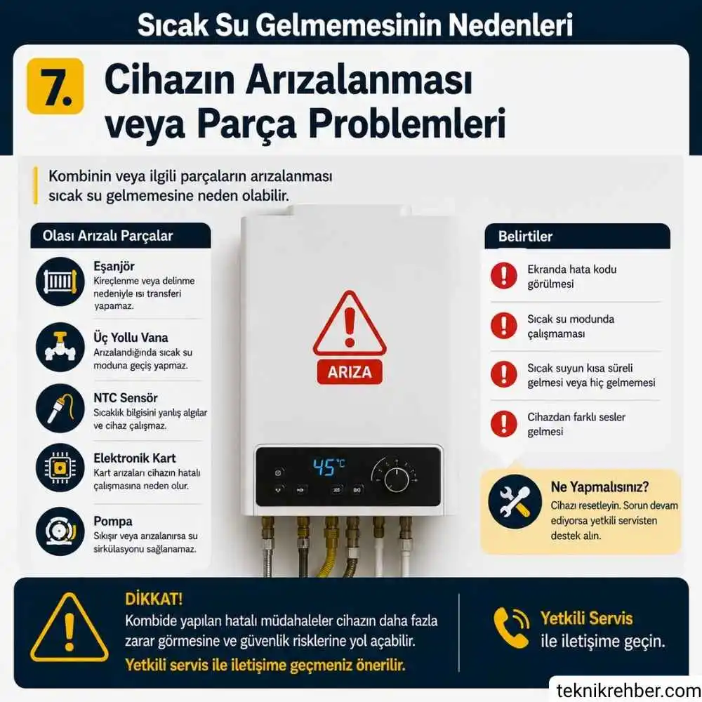 kombiden sicak su neden gelmez 7