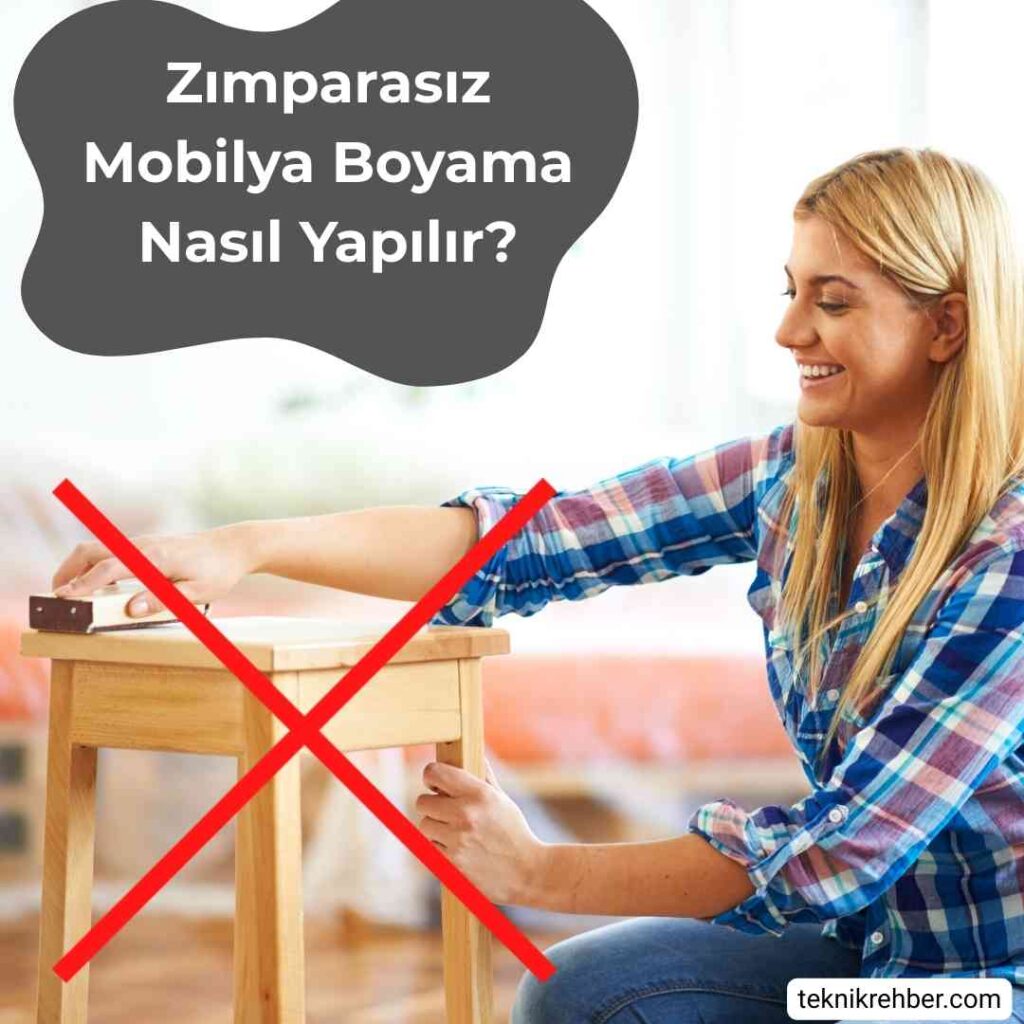 Evde Zımpara Yapmadan Kaplama Mobilya Boyama 2 Zımparasız mobilya boyama.