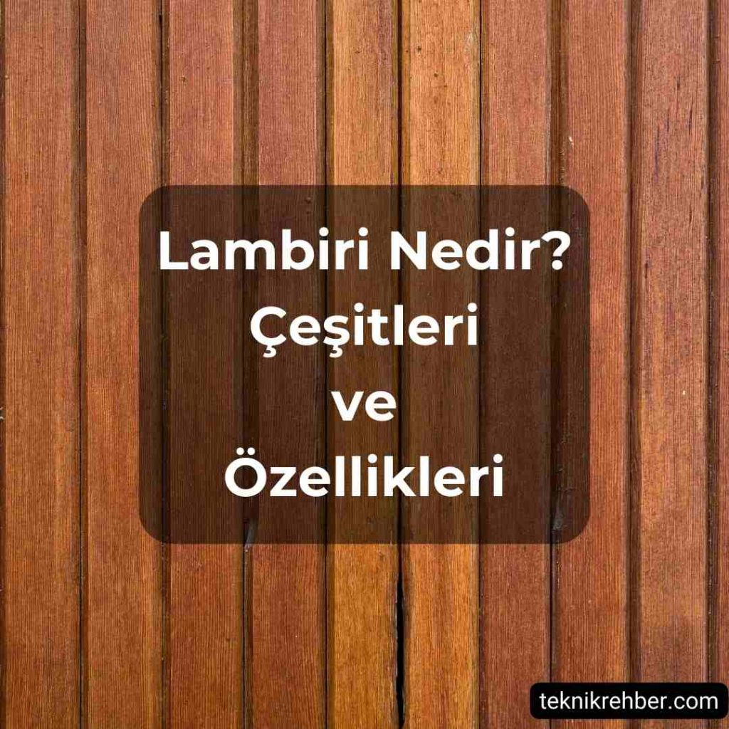 Lambiri Nedir? Lambiri Çeşitleri ve Özellikleri 1 Lambiri nedir?