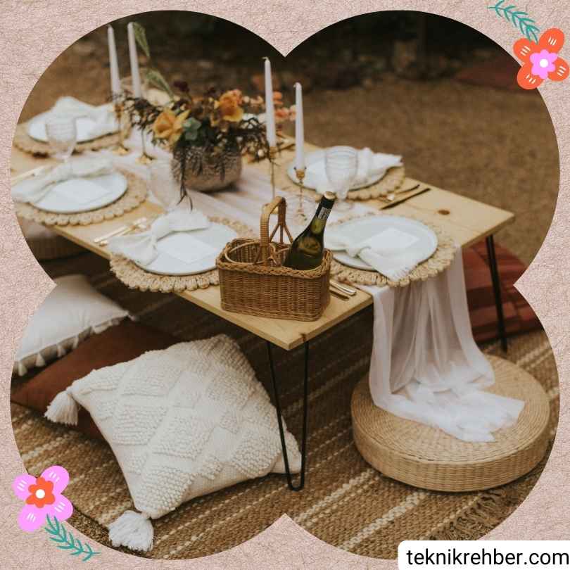 Bohem Tarz Ev Dekorasyonu Nasıl Yapılır? 14 Bohem tarzı dekorasyon sofra ve masa.