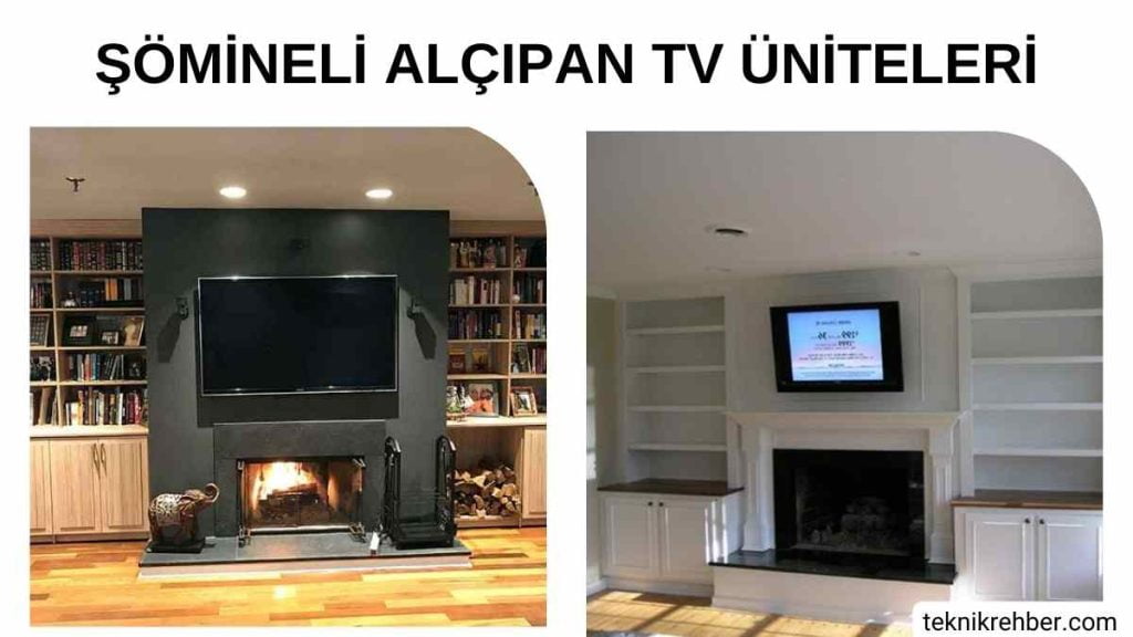 Şömineli alpıpan tv ünitesi modelleri.