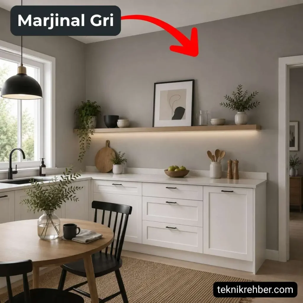 Polisan Marjinal Gri İle Boyanmış Evler ve Yorumları 5 Marjinal gri mutfak
