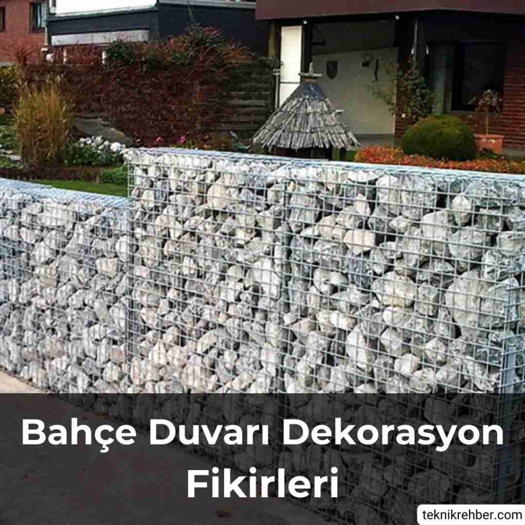 21 Bahçe Duvarı Dekorasyonu ve Süsleme Fikirleri 17 bahce duvari dekorasyonu tel orgu icinde taslar