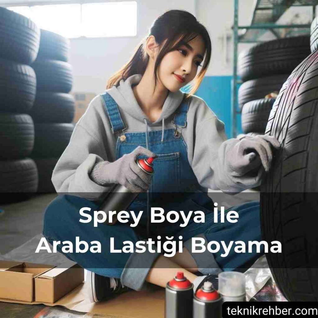 Sprey ile lastik boyama.