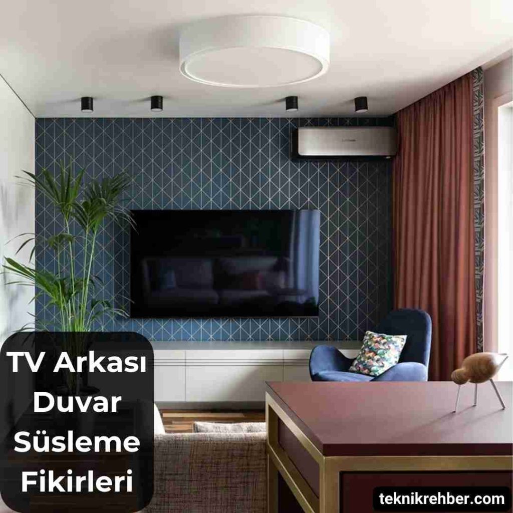TV Arkası Duvar Süsleme Fikirleri (10 Öneri) 3 Tv arkası süsleme.
