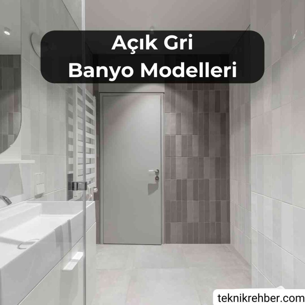 Açık gri banyo modelleri.