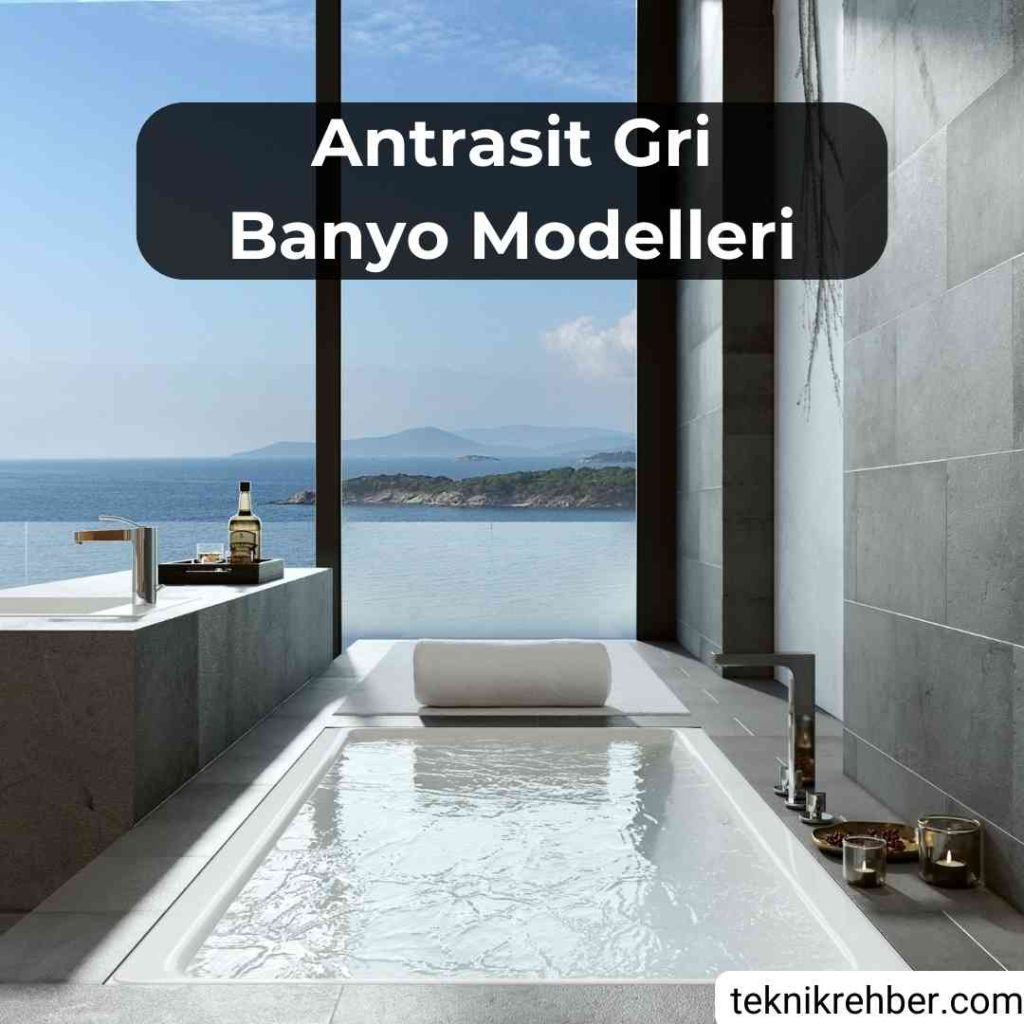 Antrasit gri banyo modelleri.
