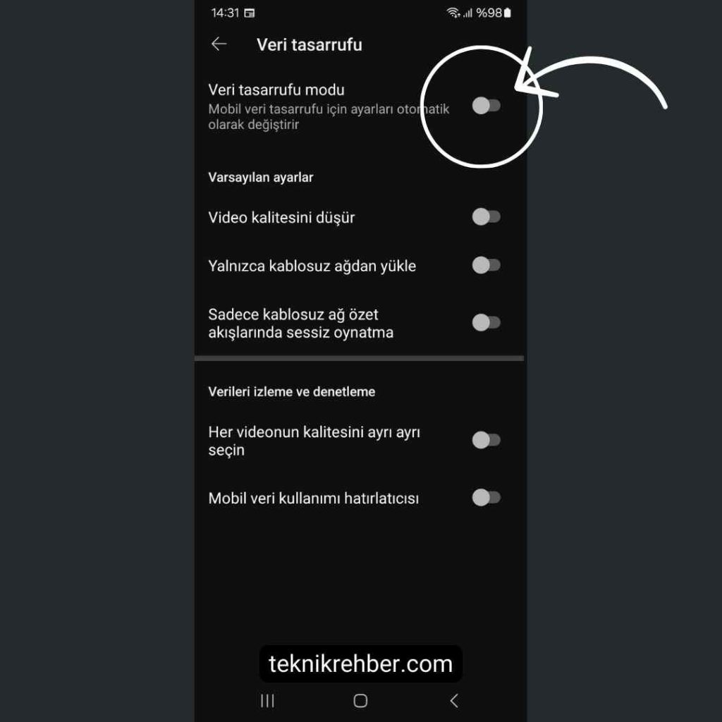 İnternet Hızlı Bitiyorsa Ne Yapmalı? 2 youtube veri tasarruf modu acma