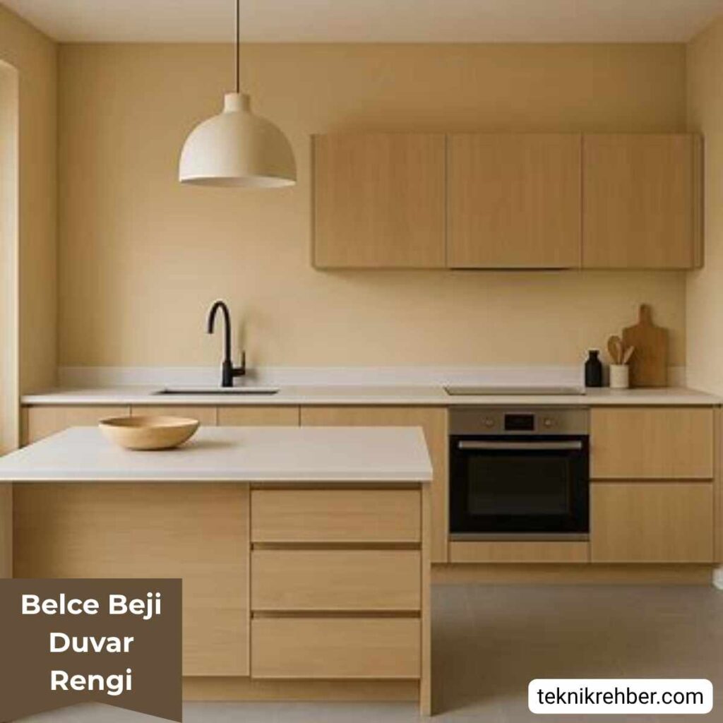 Belce beji rengi mutfak.