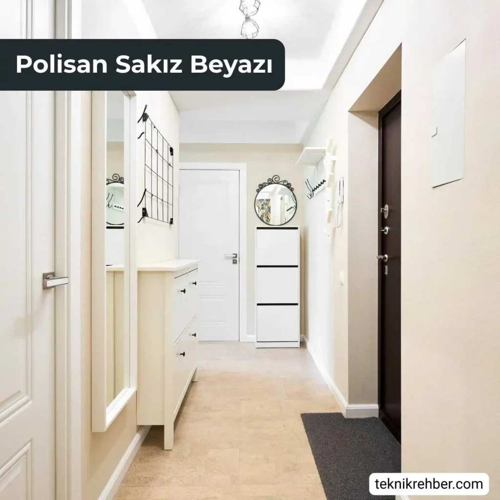 Polisan sakız beyazı ile boyanmış antre.