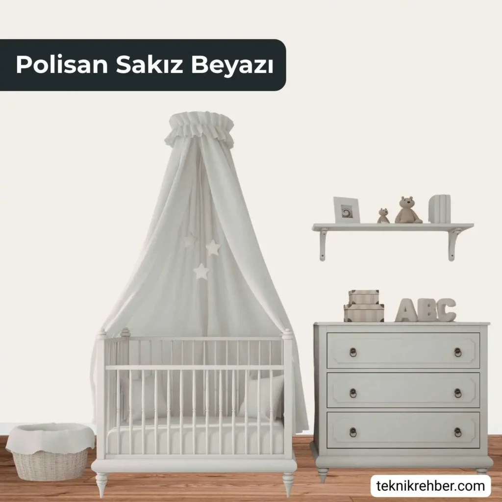 Polisan sakız beyazı ile boyanmış çocuk odası.