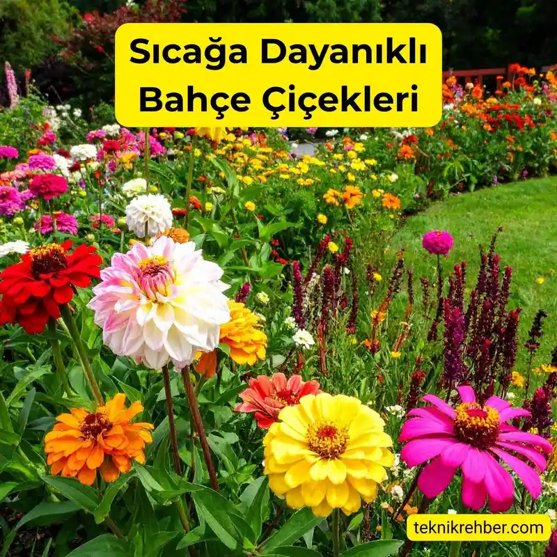Güneşe ve Sıcağa Dayanıklı Çiçekler Nelerdir? 7 Zinnia çiçeği sıcağa ve güneşe dayanıklıdır.