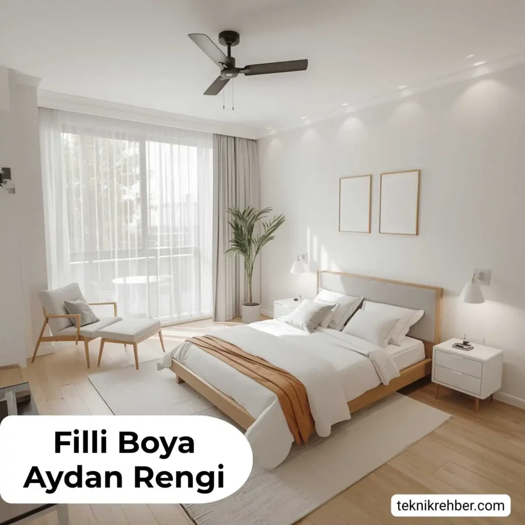 Filli boya aydan rengi yatak odası.