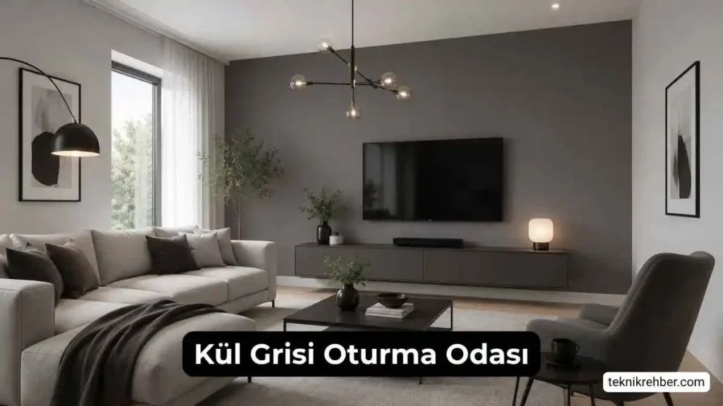 Kül Grisi Nasıl Bir Renk? Kül Gri Duvar Boyası Resimleri 6 Kül gri oturma odası