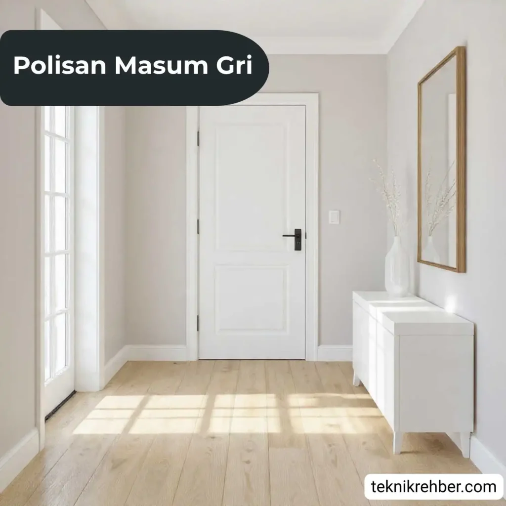 Polisan masum gri ile boyanmış antre.