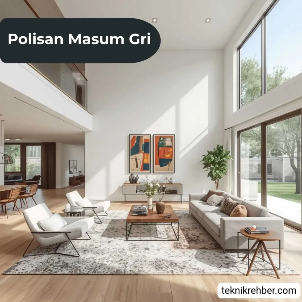 Polisan masum gri ile boyanmış salon