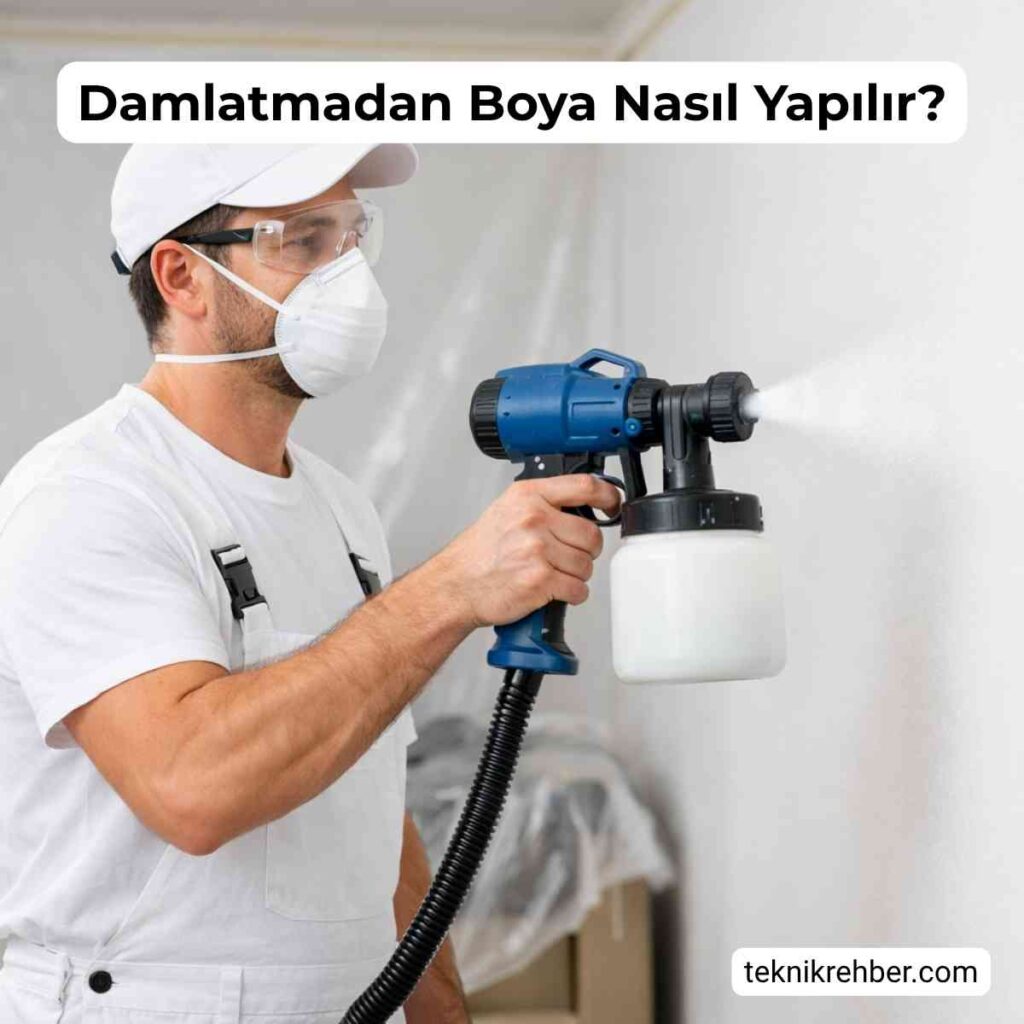 Damlatmadan Boya Nasıl Yapılır? Boyama Teknikleri ve Gerekli Araçlar 2 Boya tabancasi ile damlatmadan boya yapmak.