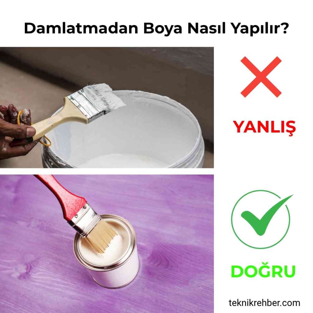 Damlatmadan Boya Nasıl Yapılır? Boyama Teknikleri ve Gerekli Araçlar 6 Damlatmamak için fırçayı boyaya tamamen daldırmayın.
