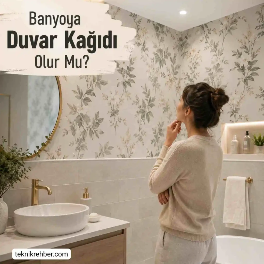 Banyoya Duvar Kağıdı Olur Mu? Banyo Mutfak İçin Su Geçirmez Kağıtlar 1 Banyoya duvar kağıdı.