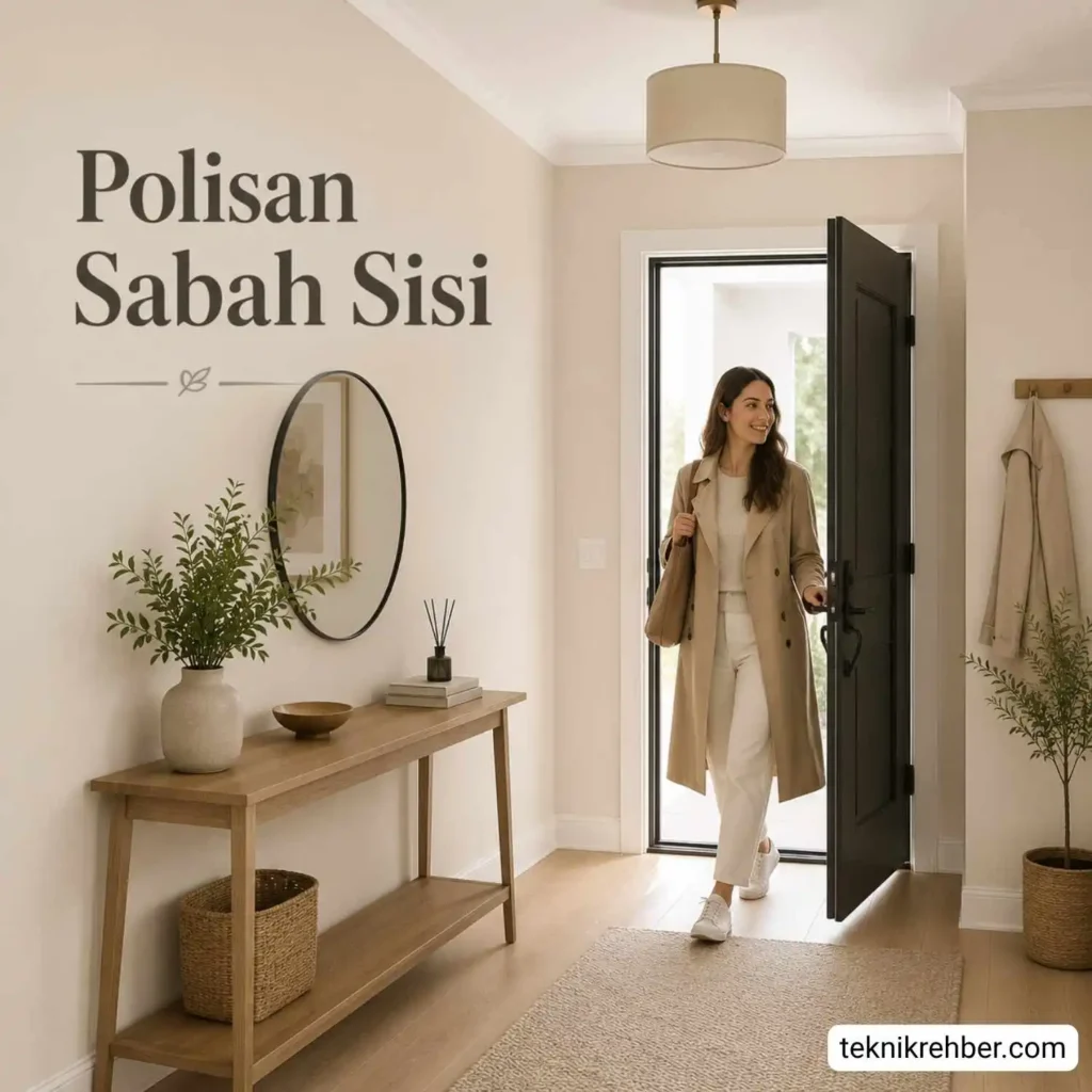 Polisan sabah sisi ile boyanmış antre.
