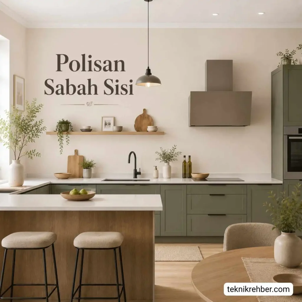 Polisan sabah sisi ile boyanmış mutfak.
