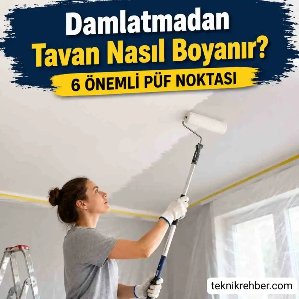 Damlatmadan Tavan Nasıl Boyanır? 6 Önemli Püf Noktası 1 Damlatmadan tavan nasıl boyanır?