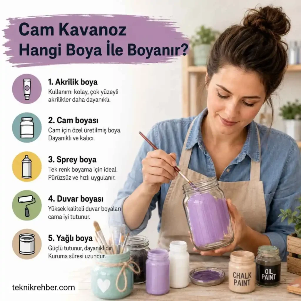 Cam kavanoz hangi boya ile boyanır?