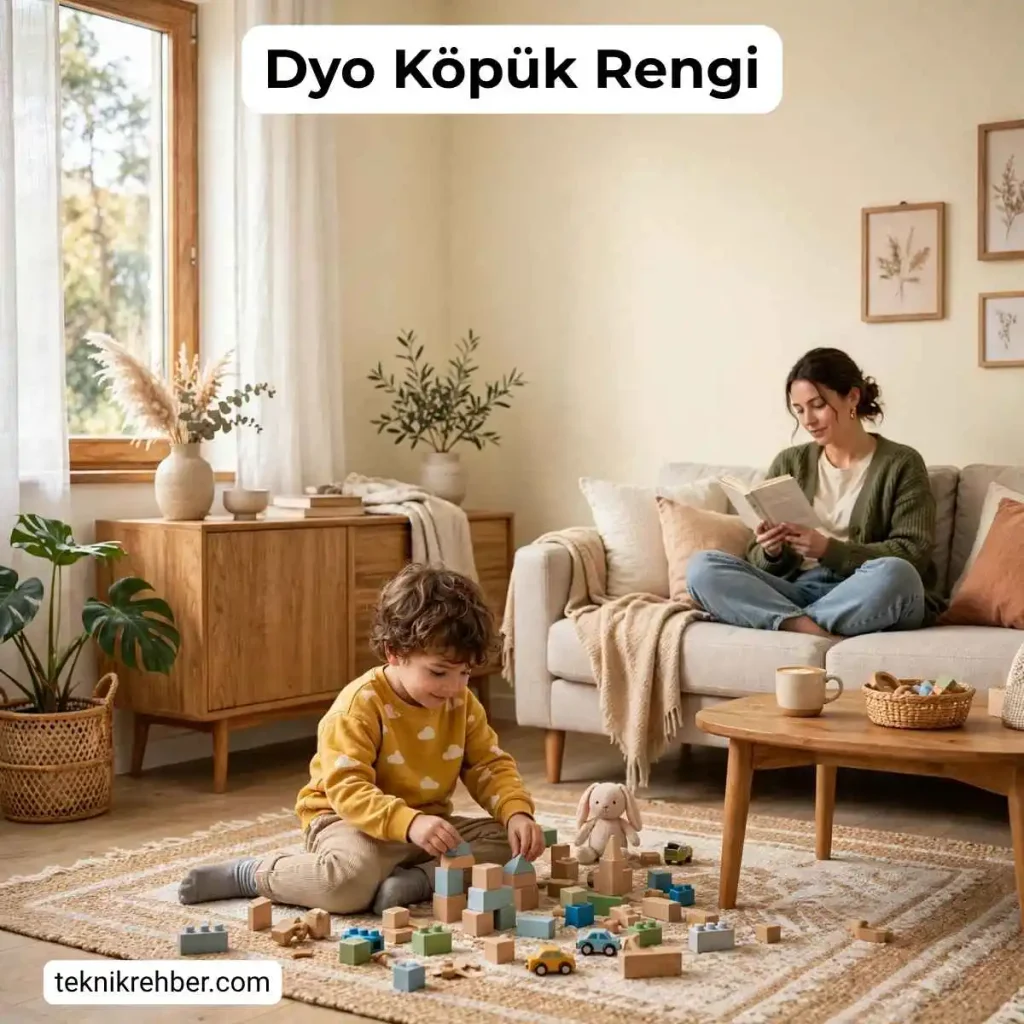 Dyo Köpük Rengi İle Boyanmış Duvarlar ve Yorumları 3 Dyo köpük rengine boyanmış salon.