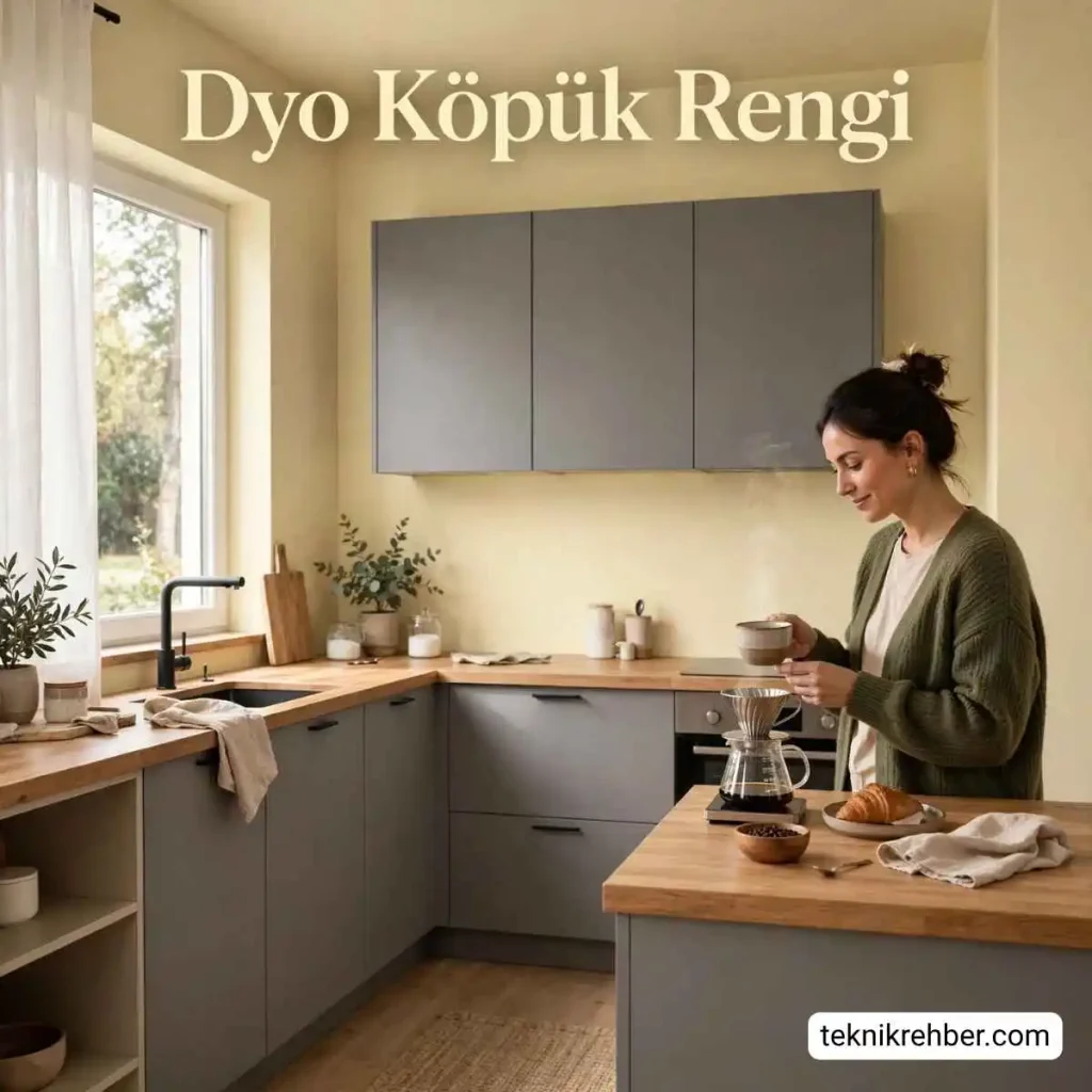 Dyo Köpük Rengi İle Boyanmış Duvarlar ve Yorumları 4 Dyo köpük ile boyanmış mutfak.