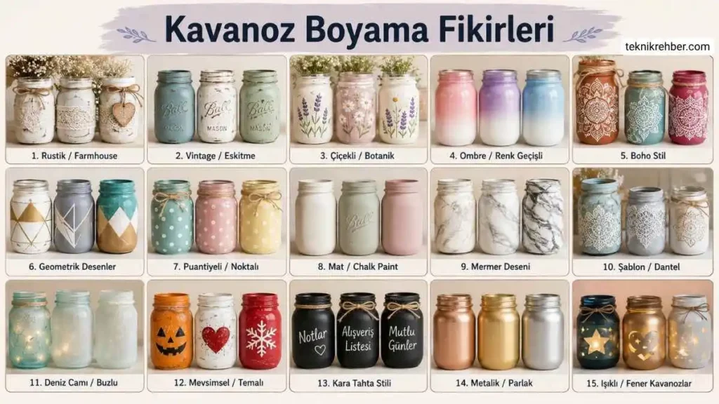 Kavanoz boyama fikirleri