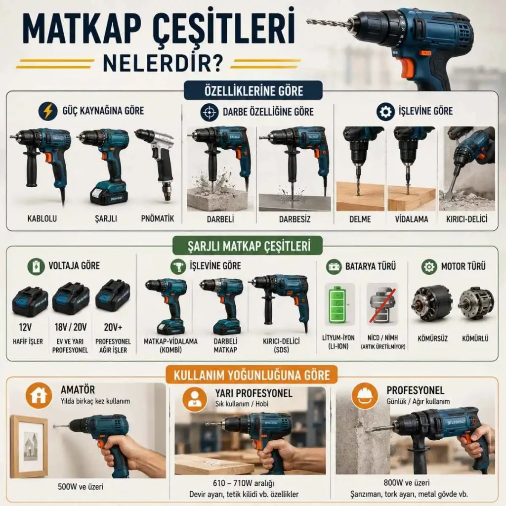 Matkap çeşitleri nelerdir?