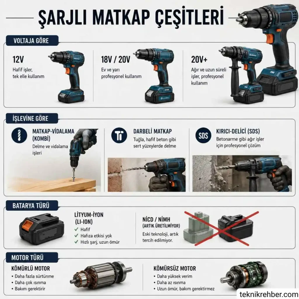 Şarjlı matkap çeşitleri